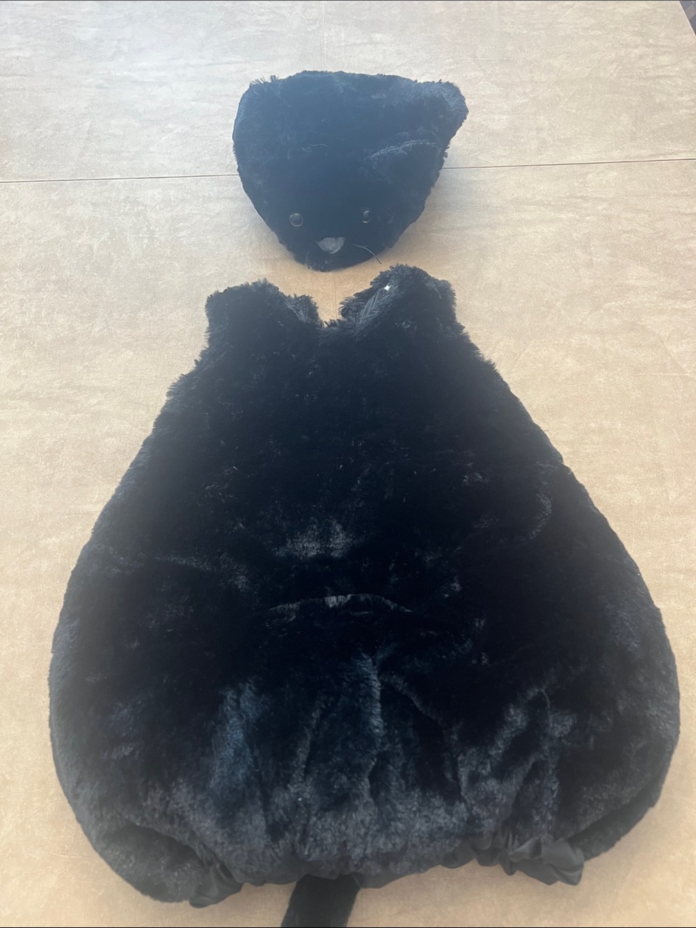 Girls Cat Halloween Costume Fluffy Cat Dress Hat Tail - Size 4T